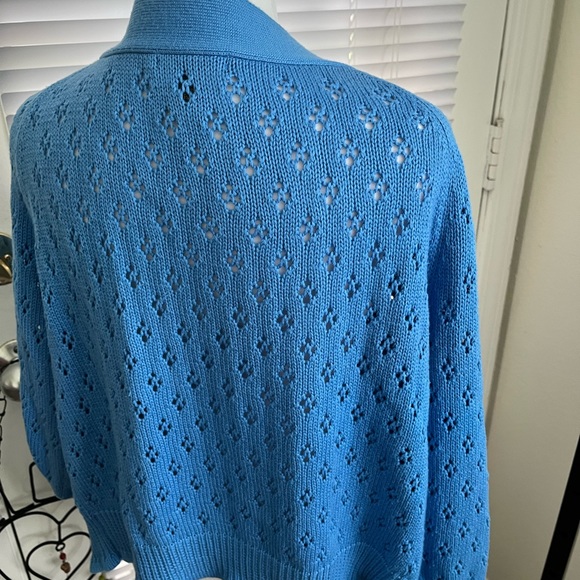 GRACE ELEMENTS PRE-LOVED BABY BLUE SHORT SLEEVES KNIT SHRUG - Picture 5 of 13